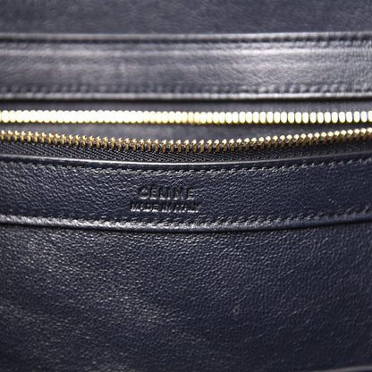Celine Crocodile Embossed Nubuck Small Belt Cabas Phantom Navy Blue 5 of 9