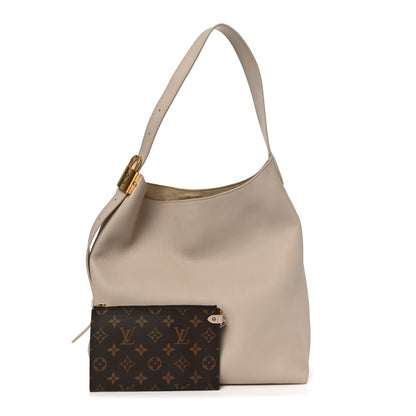 Louis Vuitton Grained Calfskin Low Key Hobo MM Limestone 5 of 19