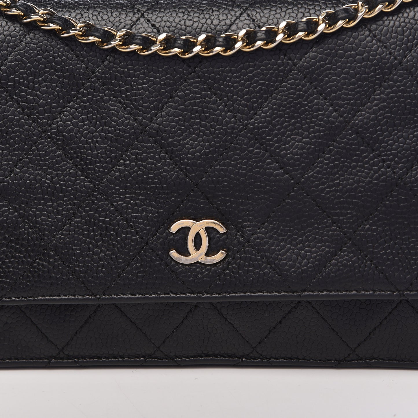 Caviar Quilted Wallet On Chain WOC Black