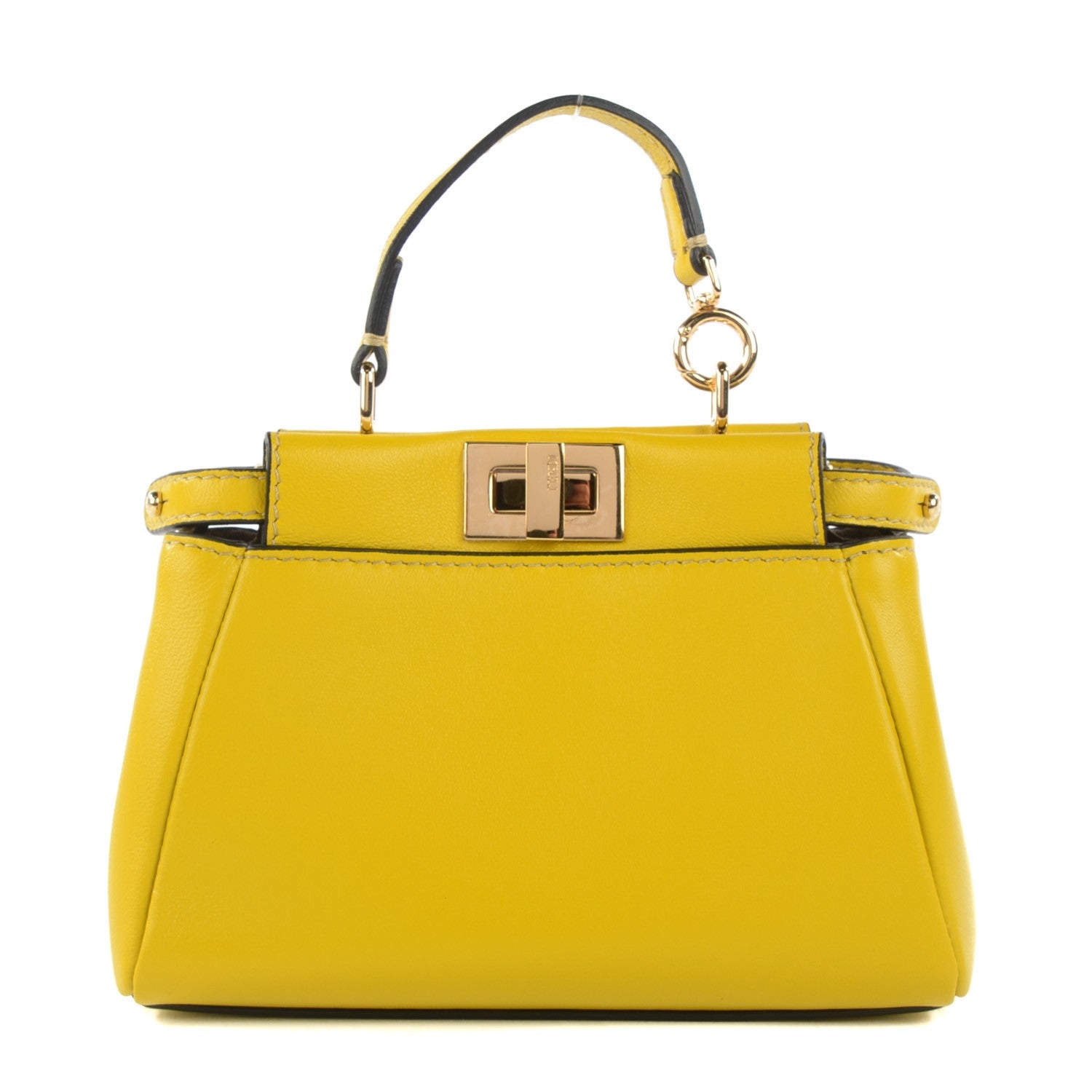 Fendi Shiny Nappa Micro Peekaboo Iconic Satchel Lime 1 of 7