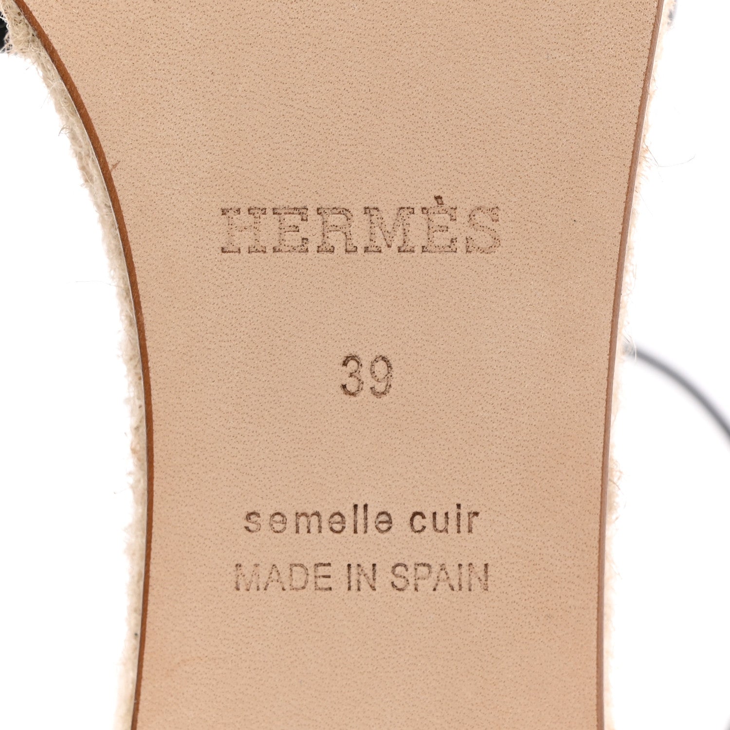 Hermes Goatskin Elda Espadrille Wedge Sandals 39 Black 6 of 17