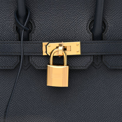 Hermes Grained Monsieur Birkin Sellier 25 Bleu Indigo 10 of 11