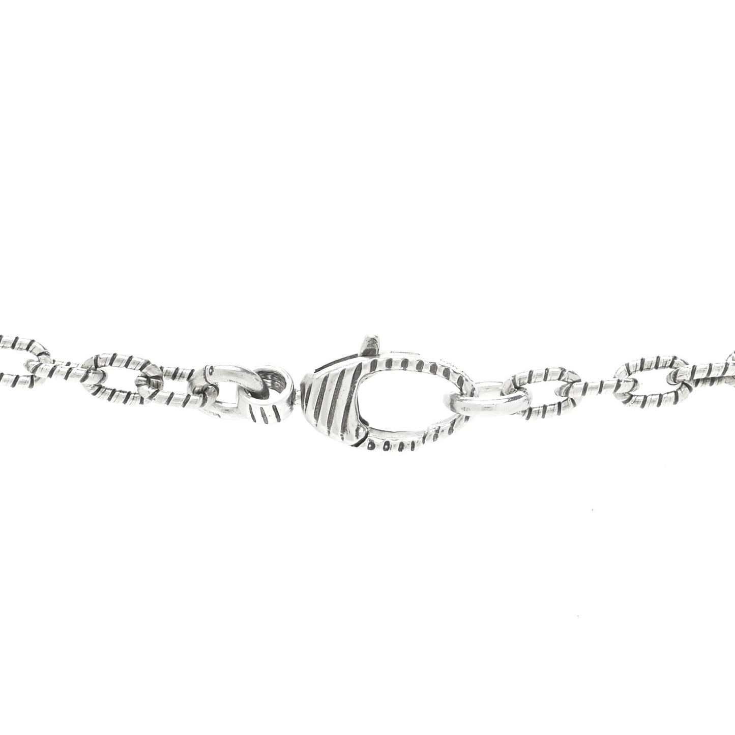 Sterling Silver Small Textured Interlocking G Pendant Necklace