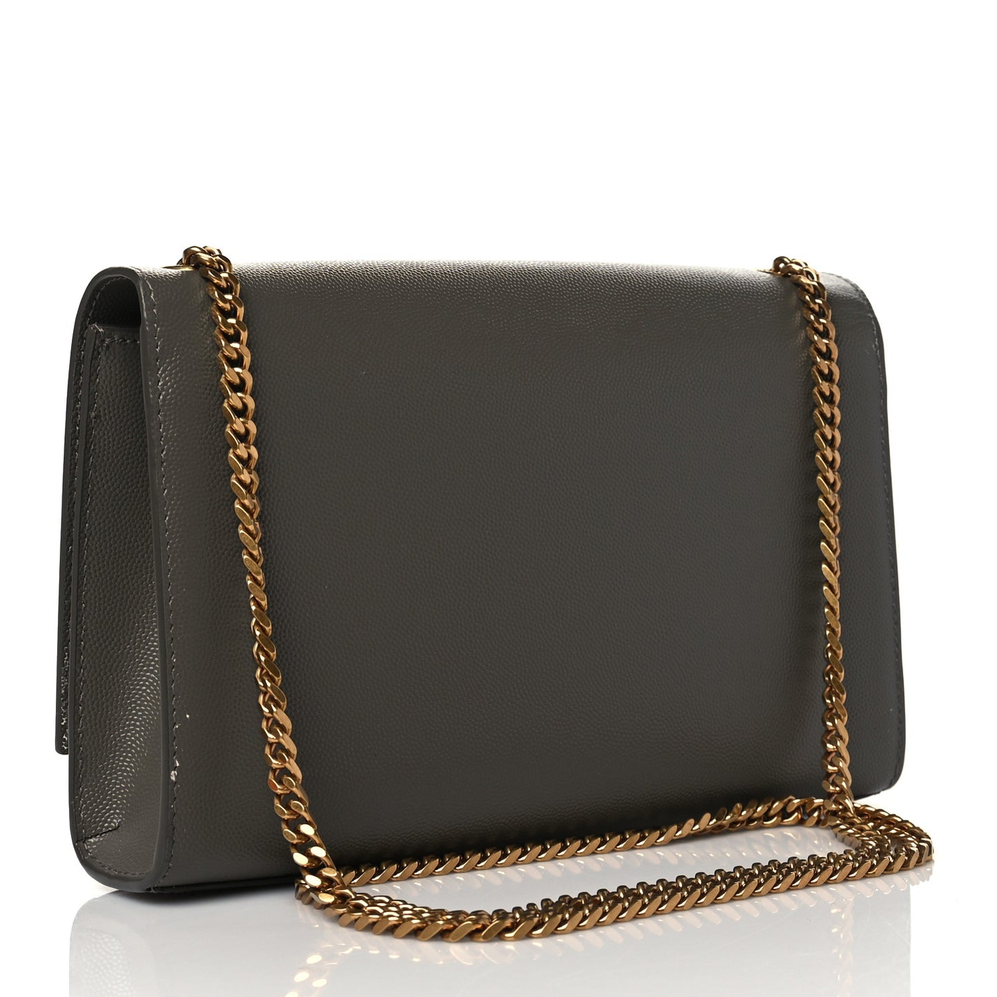 Grain De Poudre Medium Classic Monogram Kate Satchel Earth Grey