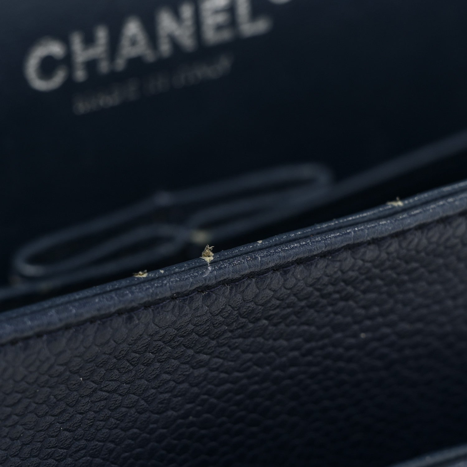 Chanel Caviar Quilted Jumbo Double Flap Navy Blue 14 of 21
