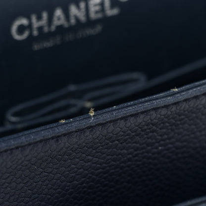 Chanel Caviar Quilted Jumbo Double Flap Navy Blue 14 of 21