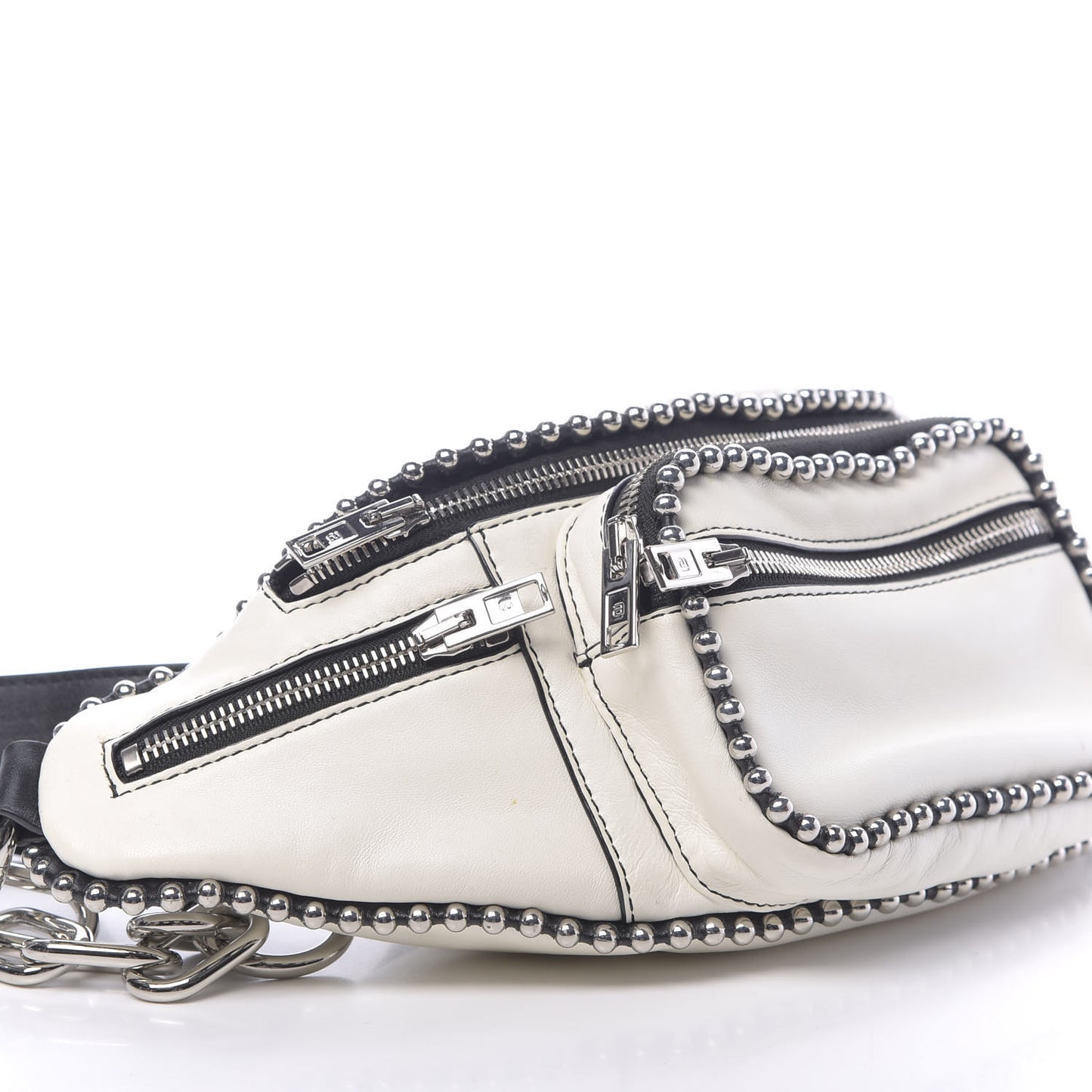 Lambskin Attica Studded Belt Bag White