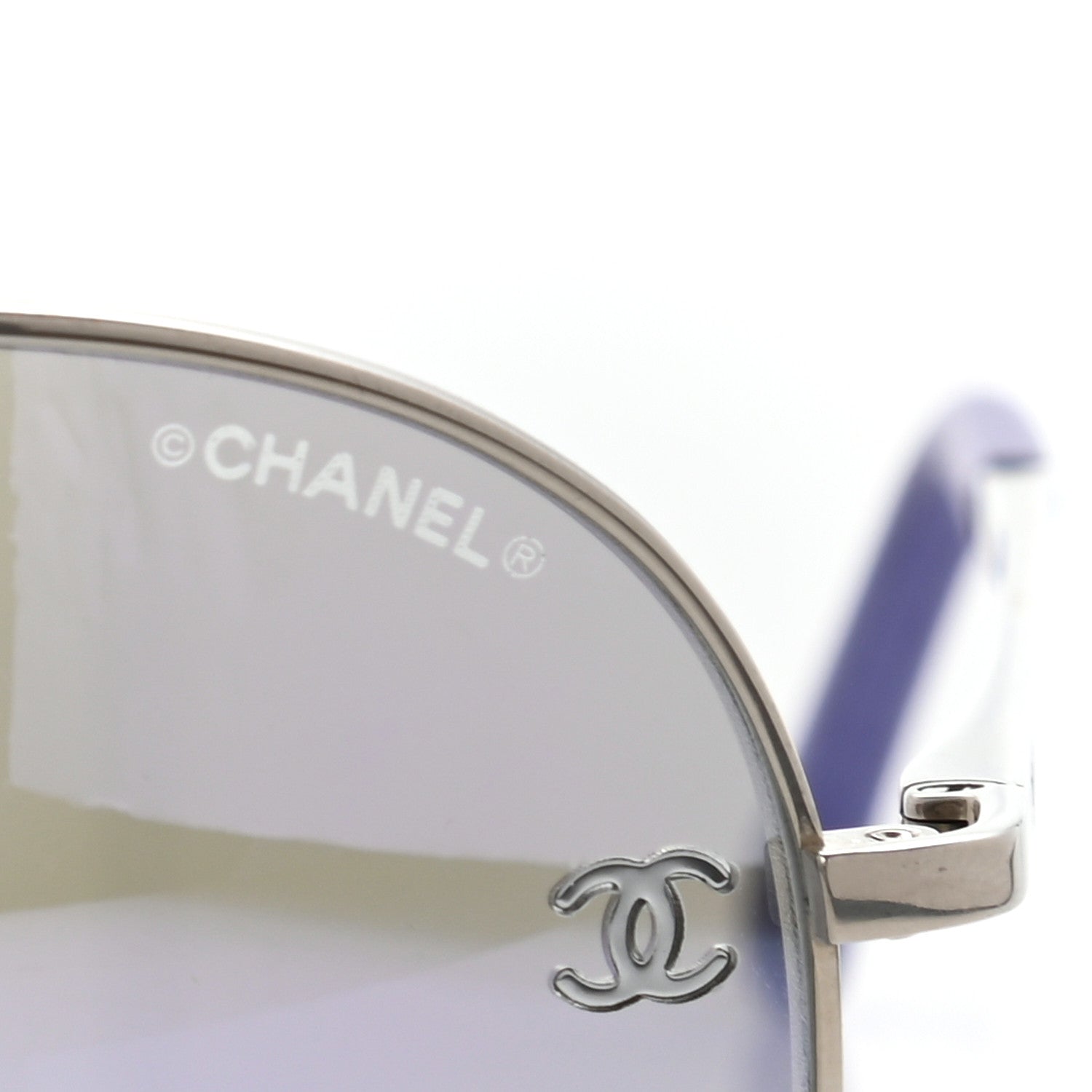 Chanel Polarized CC Aviator Sunglasses 4189-T-Q Purple 7 of 8