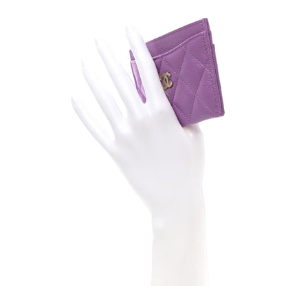 Chanel Caviar Quilted Card Holder Purple 2 of 9