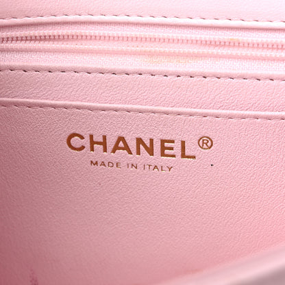 Chanel Lambskin Quilted Mini Top Handle Rectangular Flap Light Pink 6 of 12
