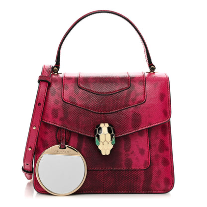 Bulgari Shiny Karung Serpenti Forever Top Handle Red 1 of 12