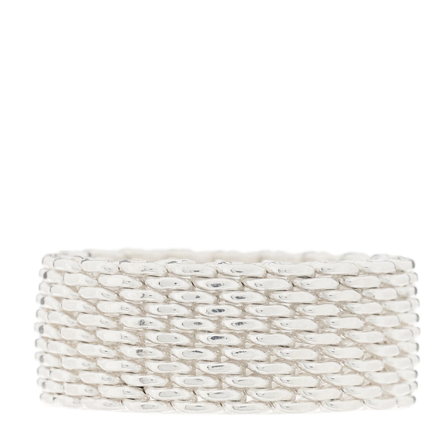 Tiffany Sterling Silver Somerset Mesh Ring 56 7.5 1 of 4