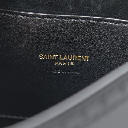 Saint Laurent Smooth Calfskin Perforated Classic Monogram Small Kaia Satchel Black 7 of 10