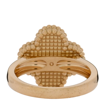 Van Cleef & Arpels 18K Yellow Gold Diamond Mother of Pearl Vintage Alhambra Ring 51 5.75 4 of 5