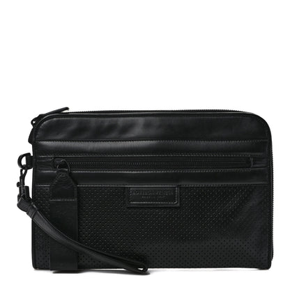 Bottega Veneta Perforated Calfskin Leggero Clutch Black 1 of 8