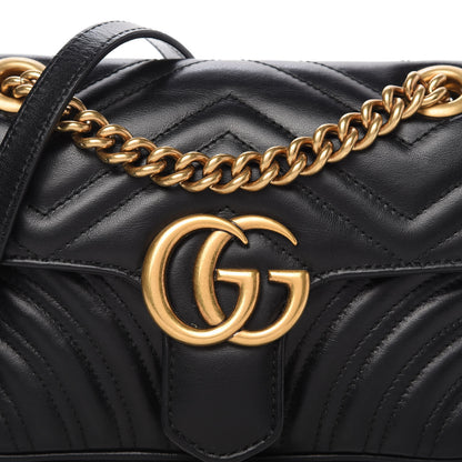 Gucci Calfskin Matelasse Mini GG Marmont Shoulder Bag Black 10 of 10
