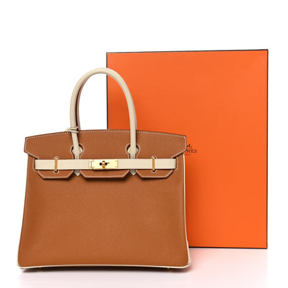 Hermes Epsom Horseshoe Birkin 30 Gold Craie 11 of 11