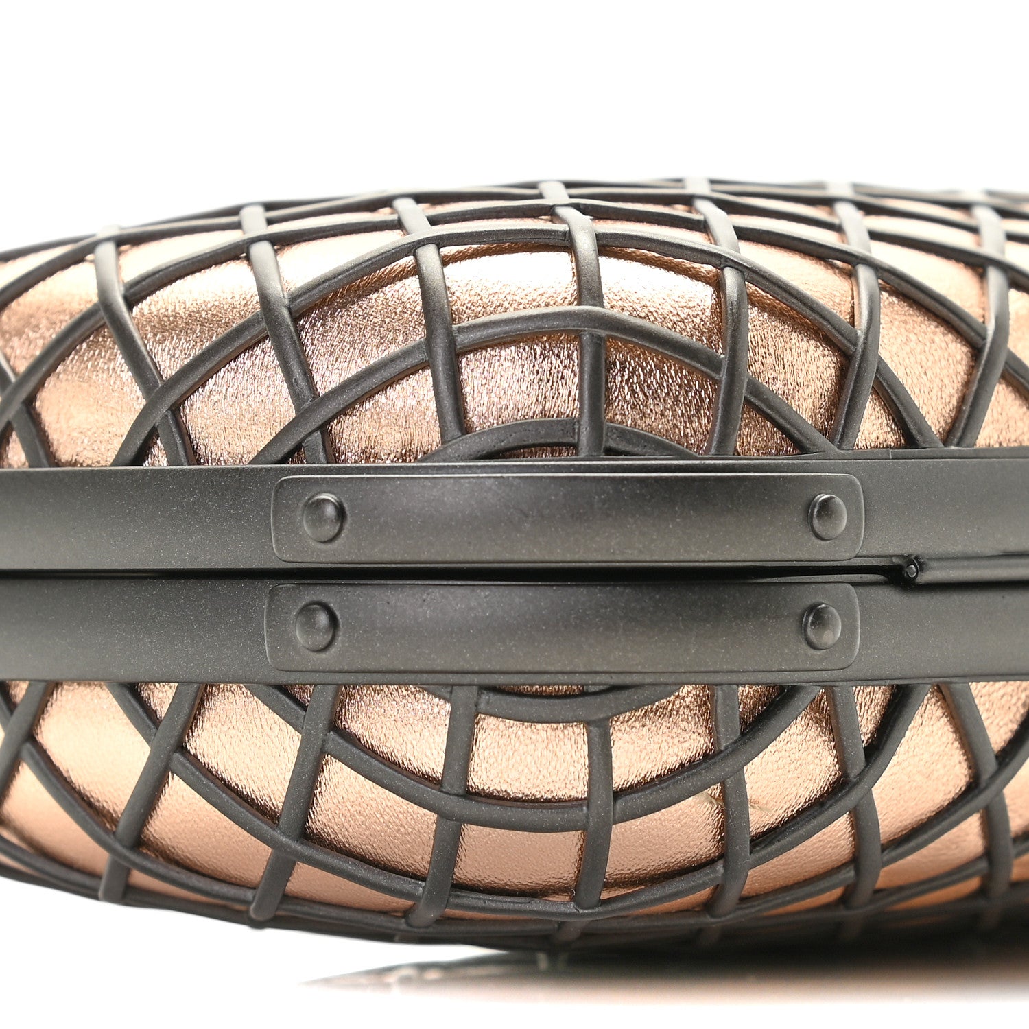 Bottega Veneta Metallic Cage Knot Clutch Gold 8 of 9