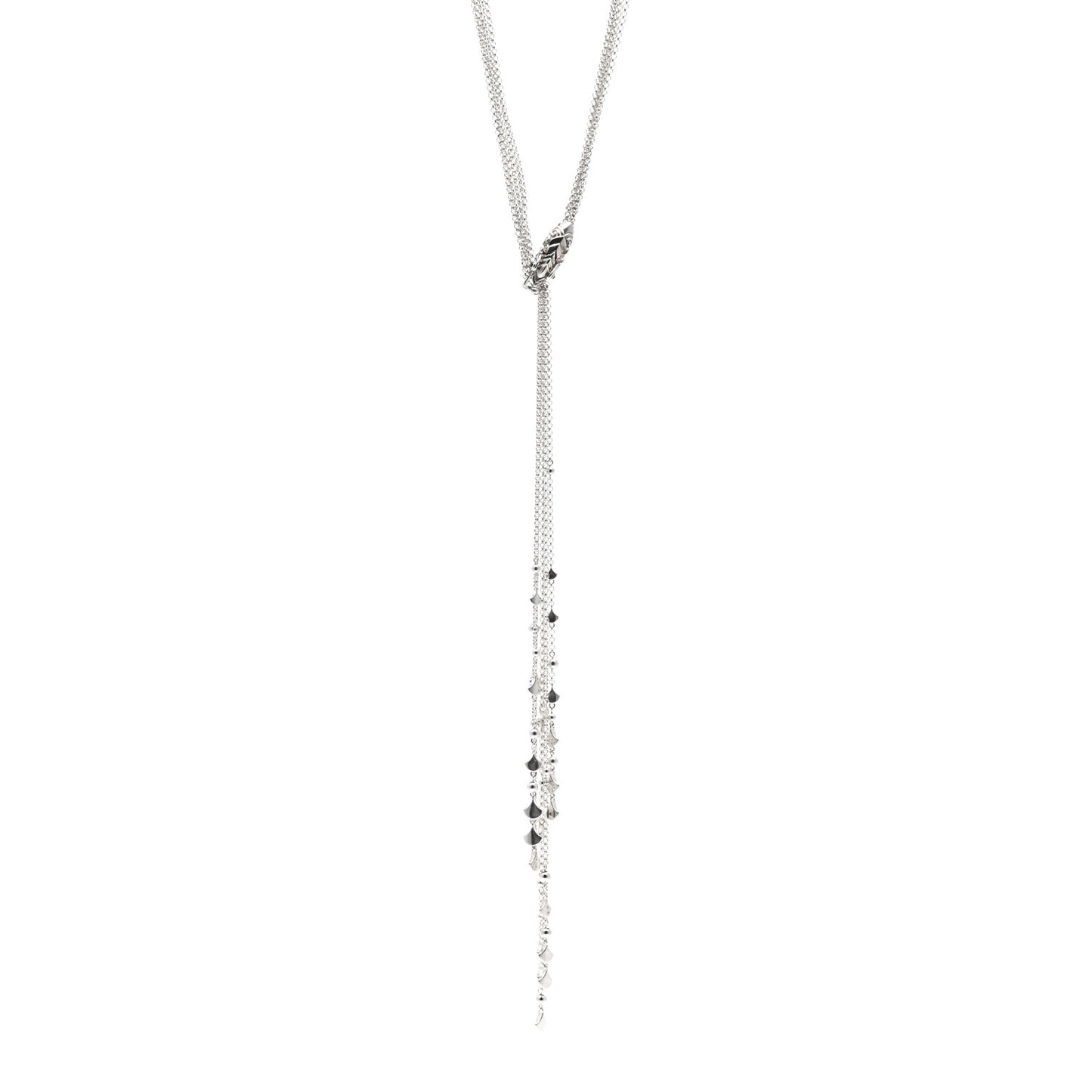 Sterling Silver Sapphire Legends Naga Dragon Lariat Necklace