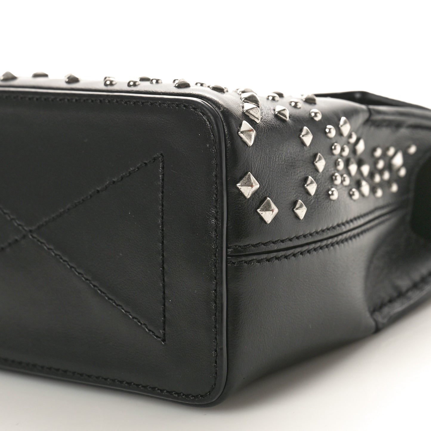 Calfskin Studded Micro Seaton Black