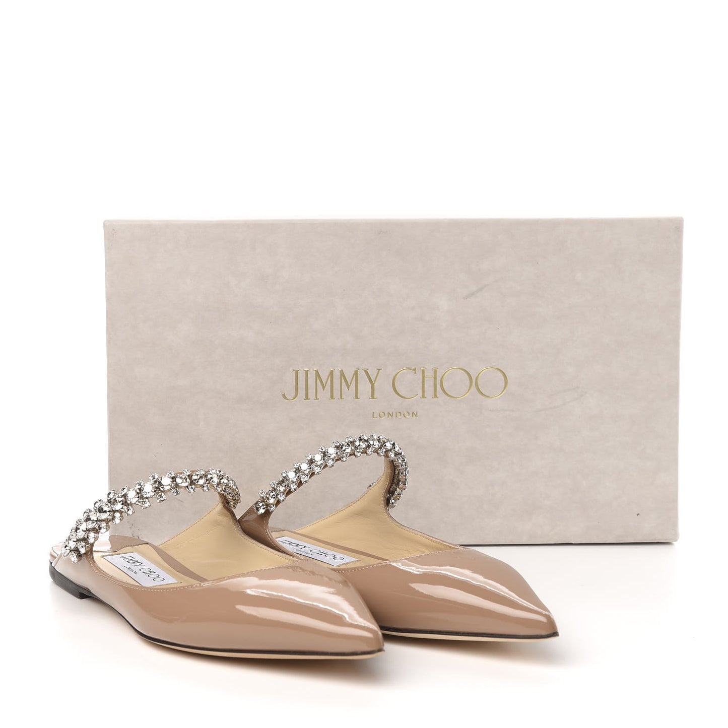 Patent Crystal Bing Mule Flats 37 Ballet Pink