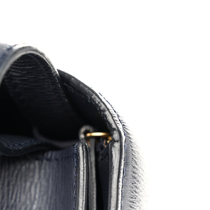 Celine Liege Calfskin Medium Classic Box Flap Bag Dark Blue 11 of 14