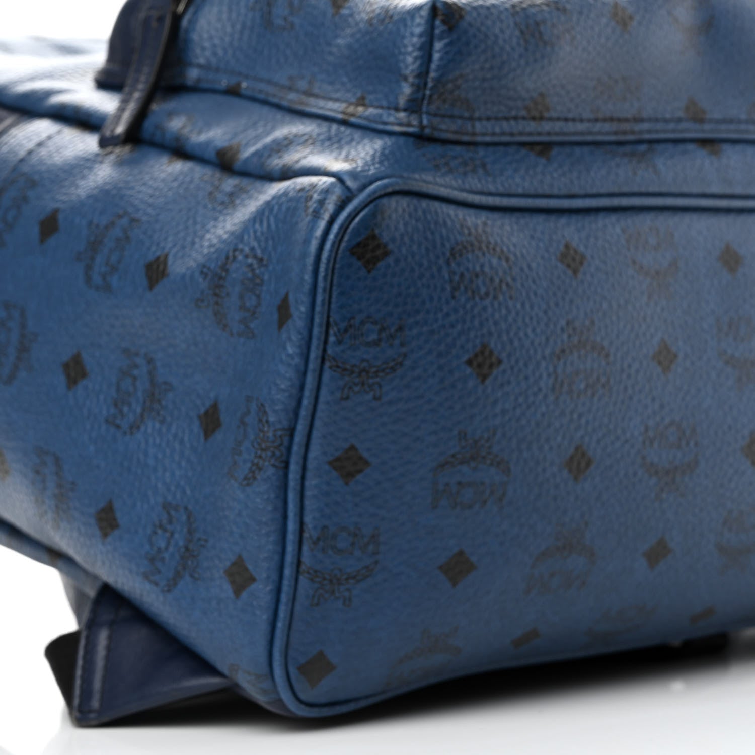 MCM Visetos Medium Stark Backpack Navy Blue 9 of 11