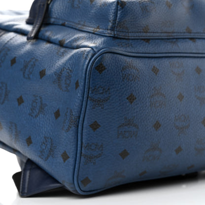 MCM Visetos Medium Stark Backpack Navy Blue 9 of 11