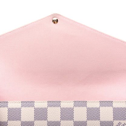 Louis Vuitton Damier Azur Pochette Felicie Chain Wallet Rose Ballerine 11 of 19