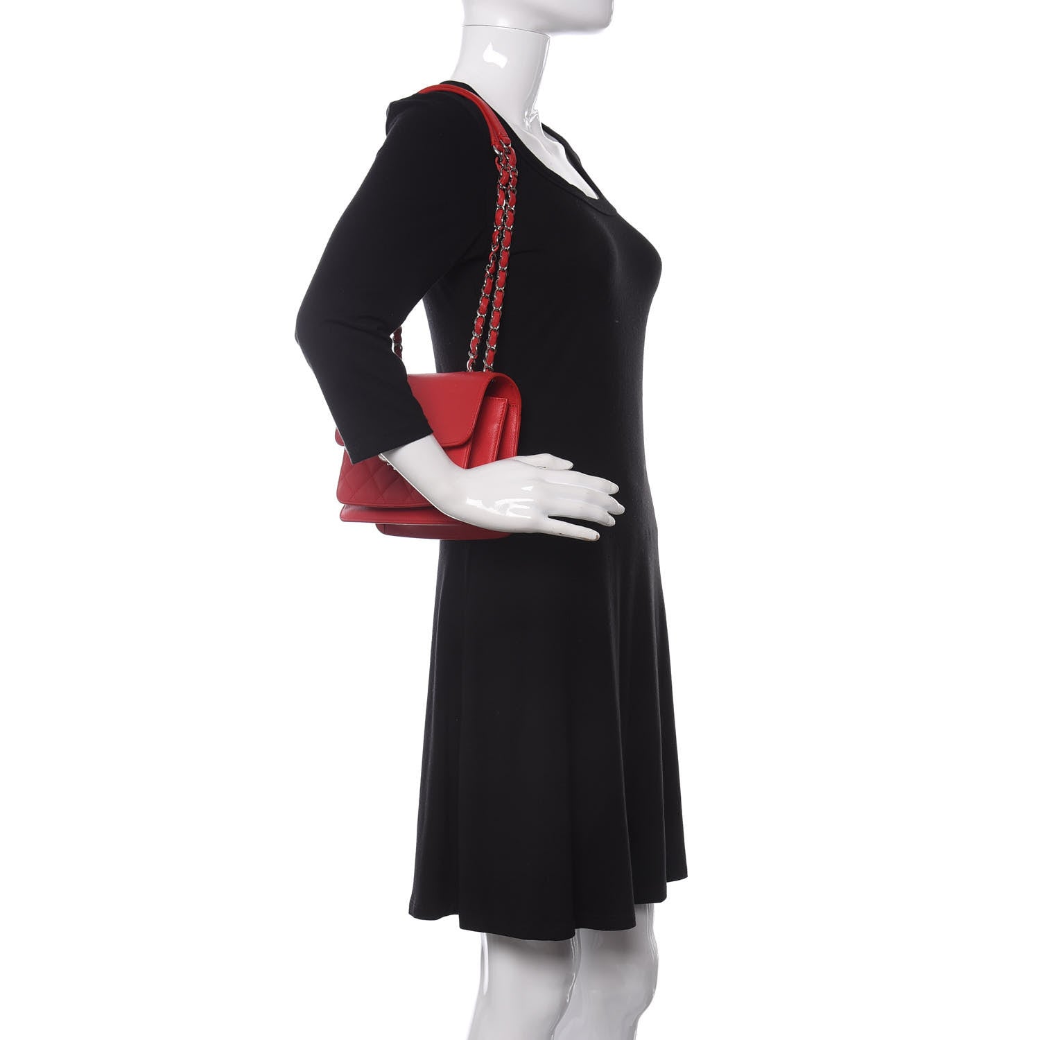 Chanel Grained Calfskin Quilted Small CC Box Flap Red 2 of 12