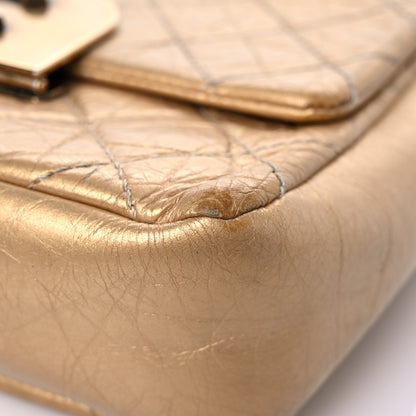 Chanel Metallic Aged Calfskin Quilted CC Square Flap Light Gold 29 of 33
