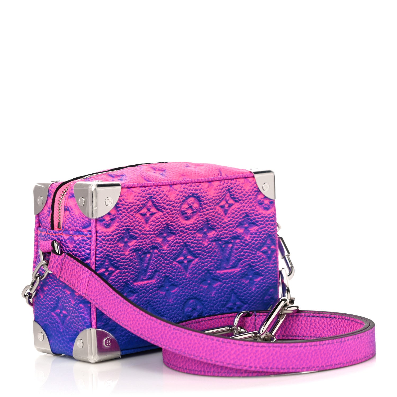 Louis Vuitton Taurillon Illusion Mini Soft Trunk Bleu Rose 3 of 9