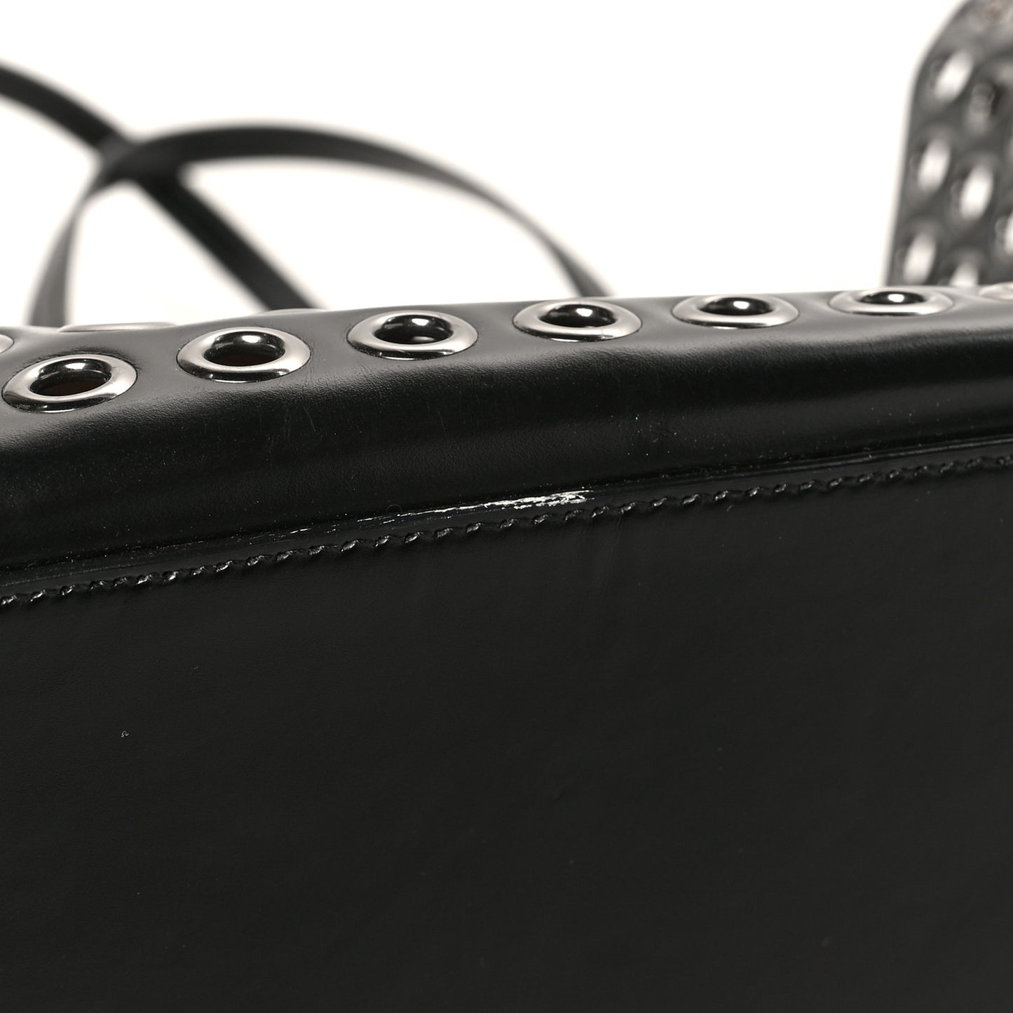 Calfskin Grommet Tote Black