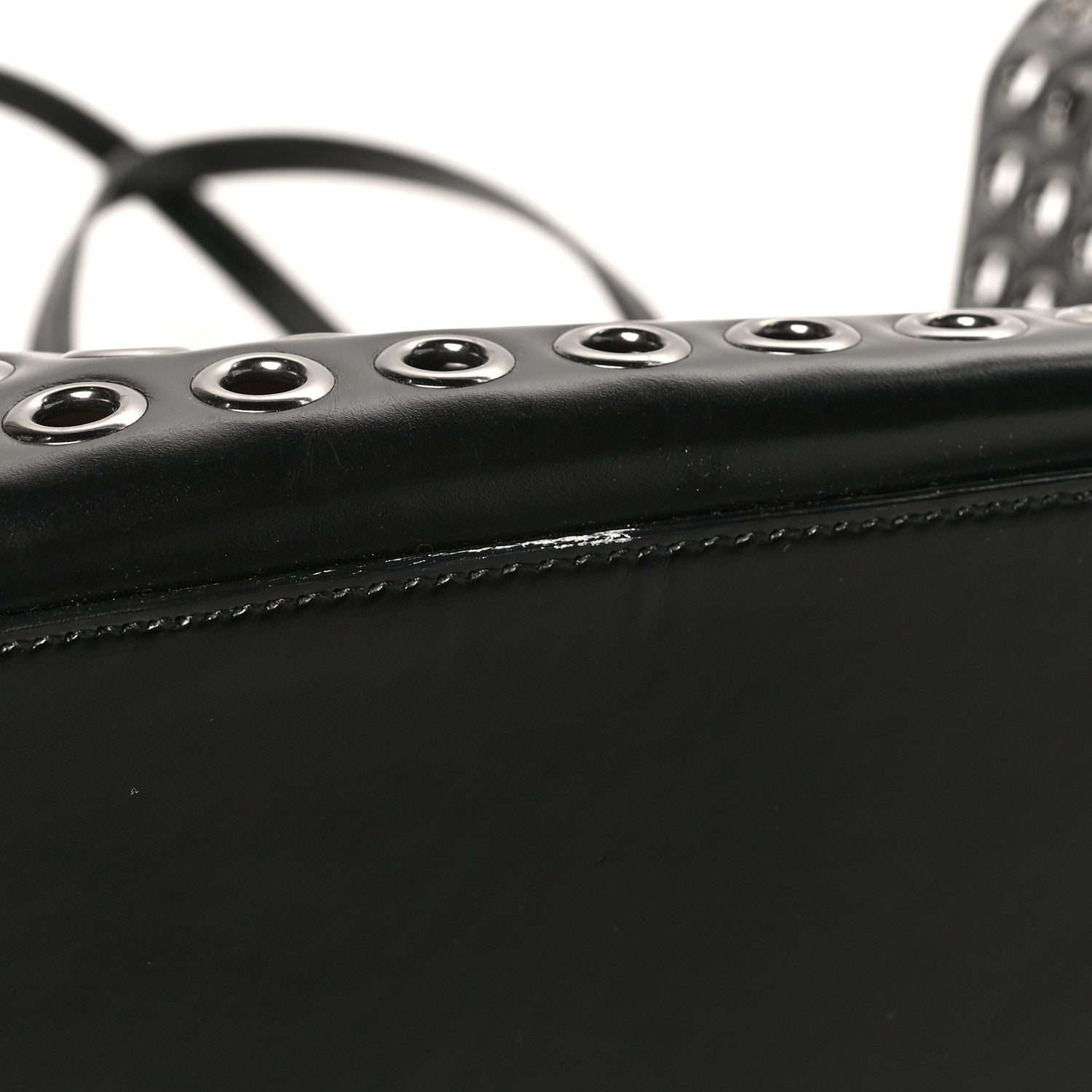 Alaia Calfskin Grommet Tote Black 9 of 9