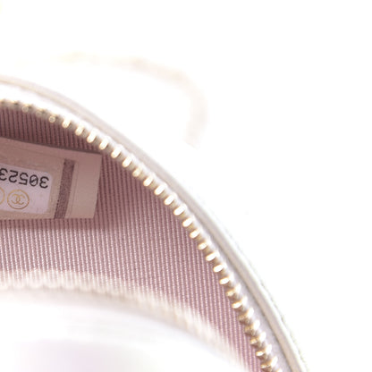 Chanel Iridescent Lambskin Quilted Round Clutch With Chain Ivory 7 of 10