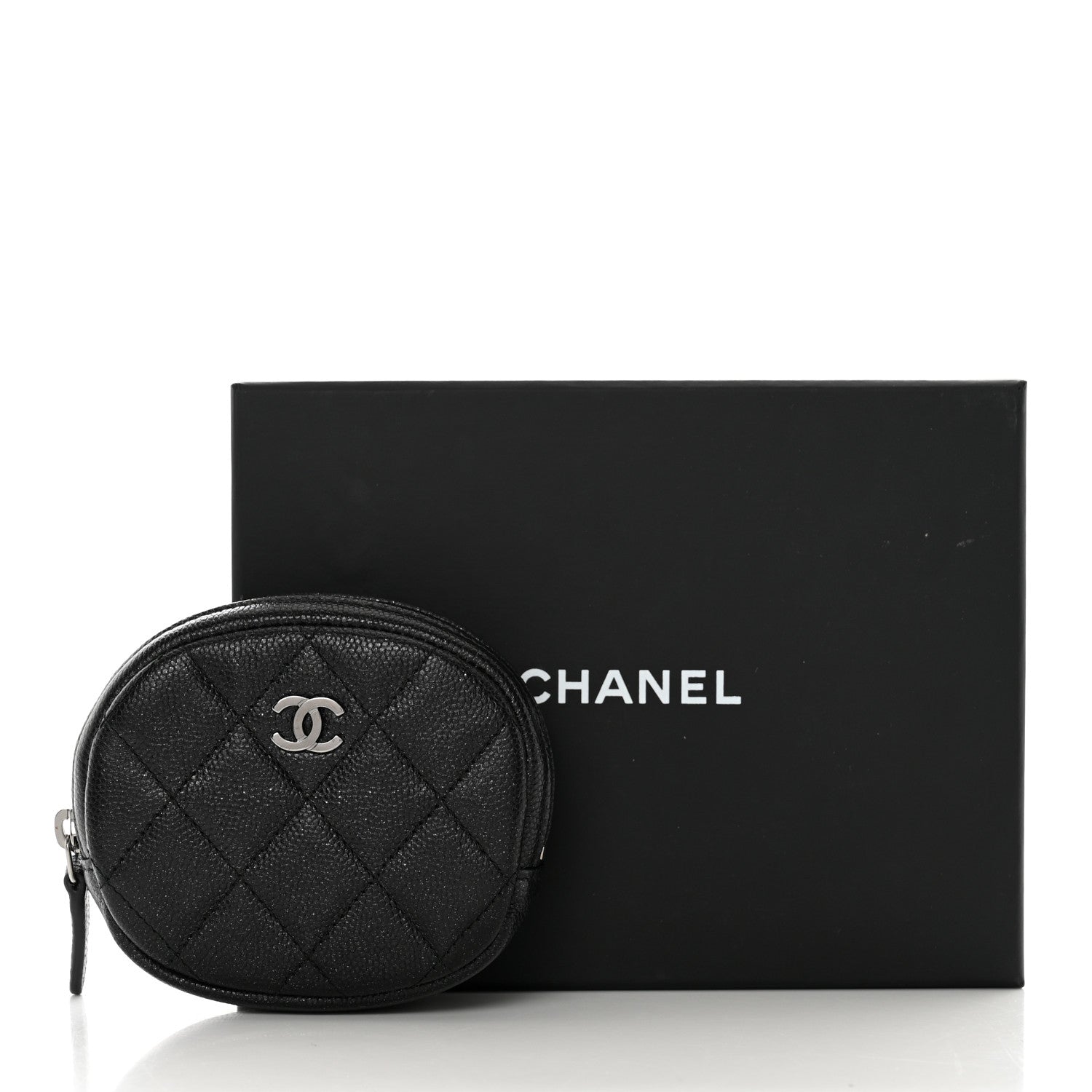 Chanel Iridescent Caviar Quilted Zip Around Classic Coin Purse Black 8 of 8