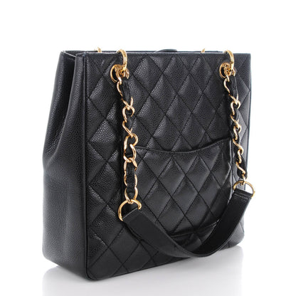 Chanel Caviar Quilted Petit Shopping Tote PST Black 3 of 7