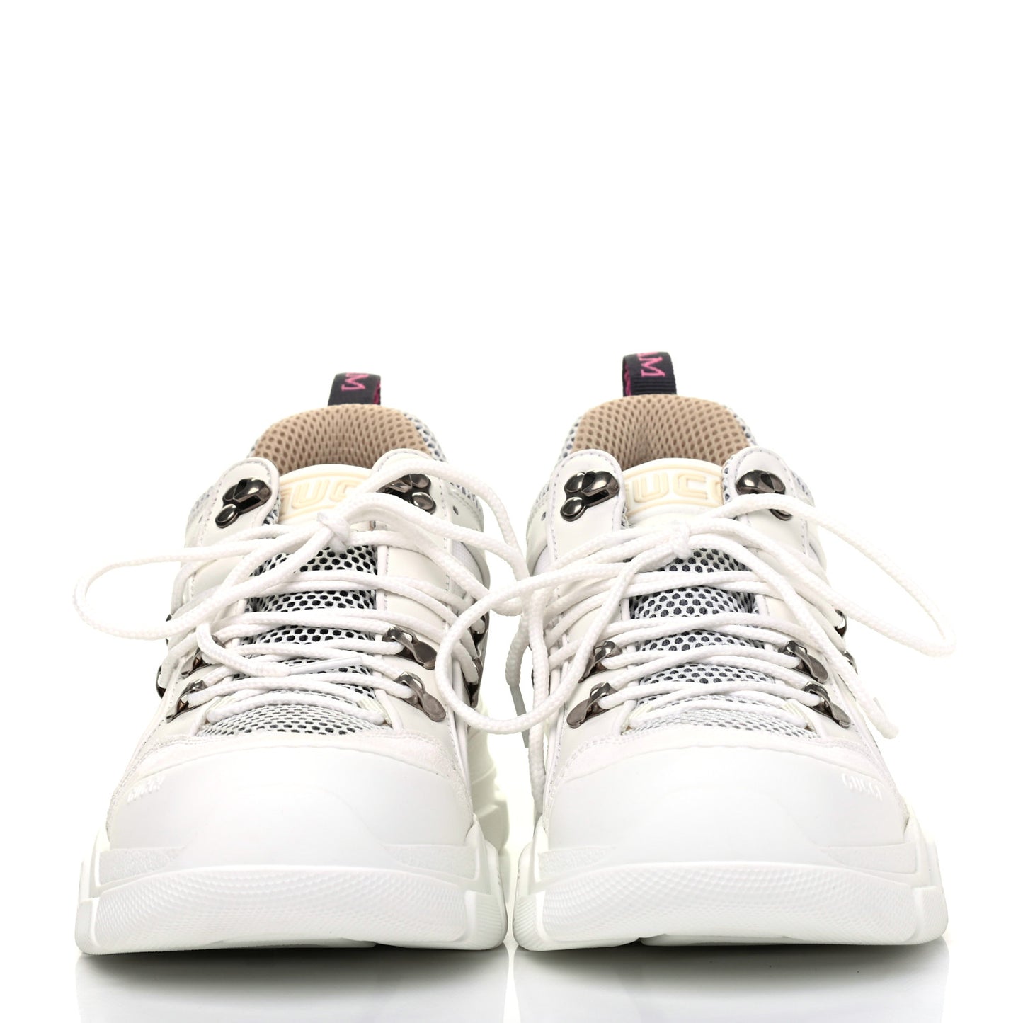 X SEGA Mesh Calfskin Suede Womens Flashtrek Sneakers 41 Great White