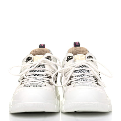 Gucci X SEGA Mesh Calfskin Suede Womens Flashtrek Sneakers 41 Great White 2 of 8