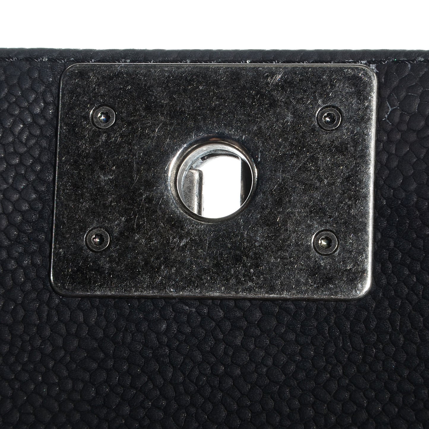 Iridescent Caviar Medium Boy Flap Black