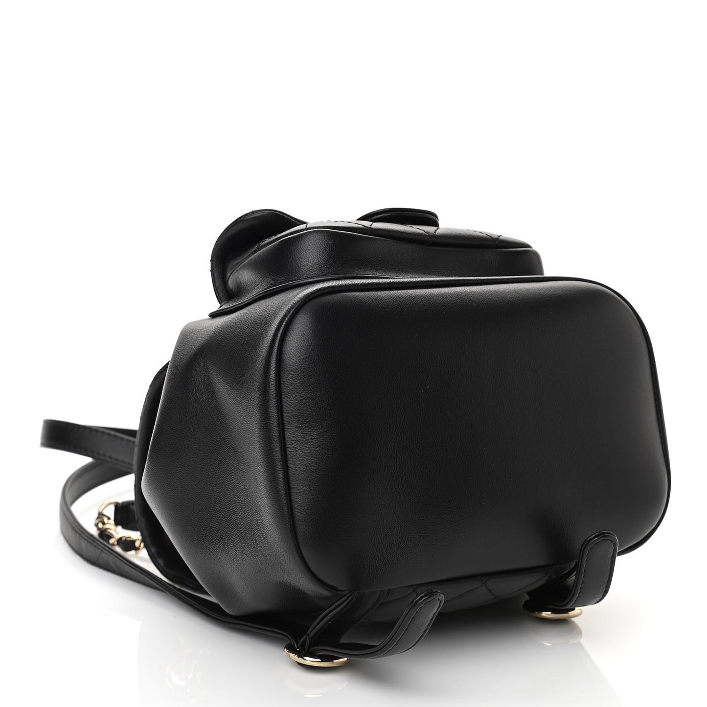 Lambskin Quilted Small Duma Drawstring Backpack Black