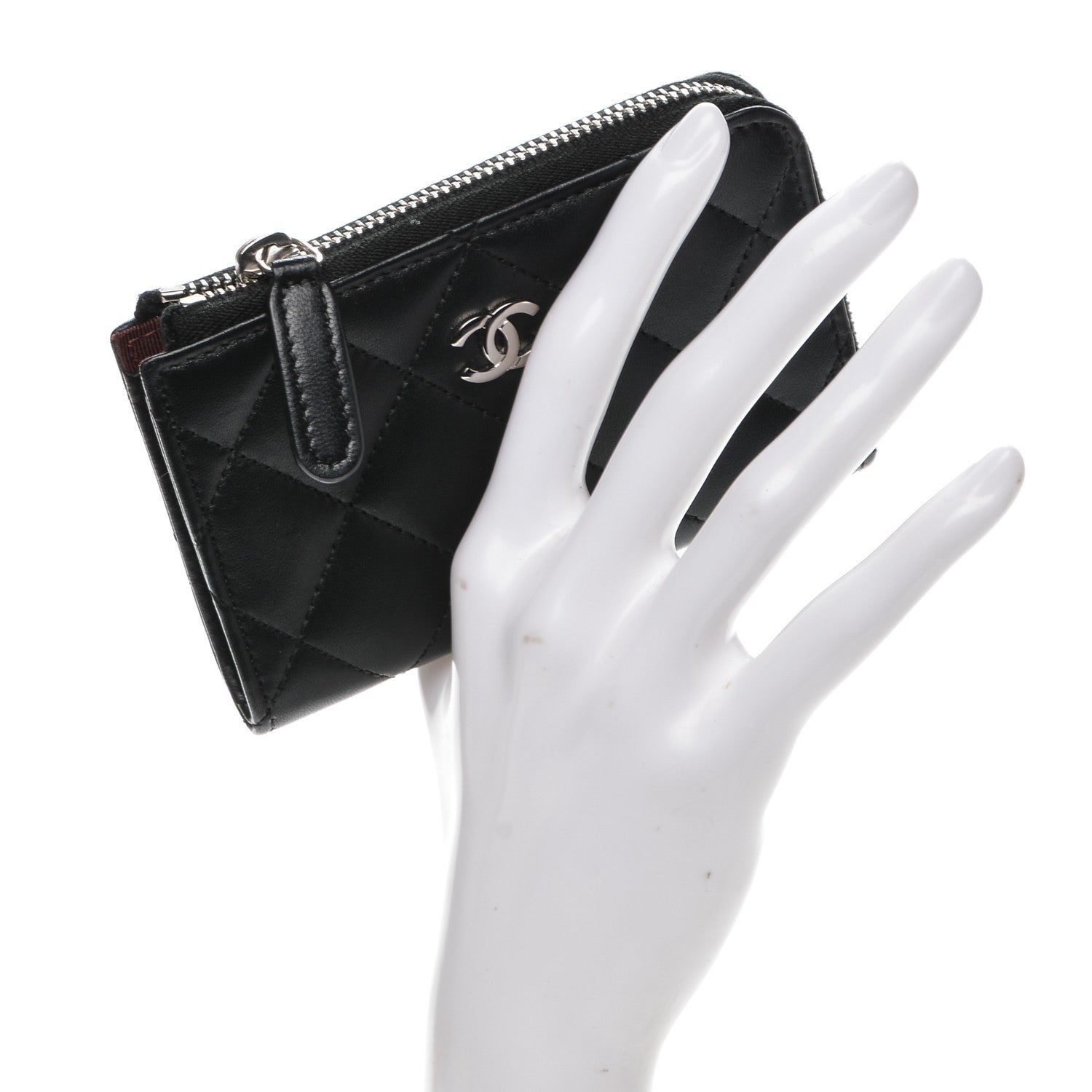 Chanel Lambskin Quilted Key Holder Case Black 2 of 7