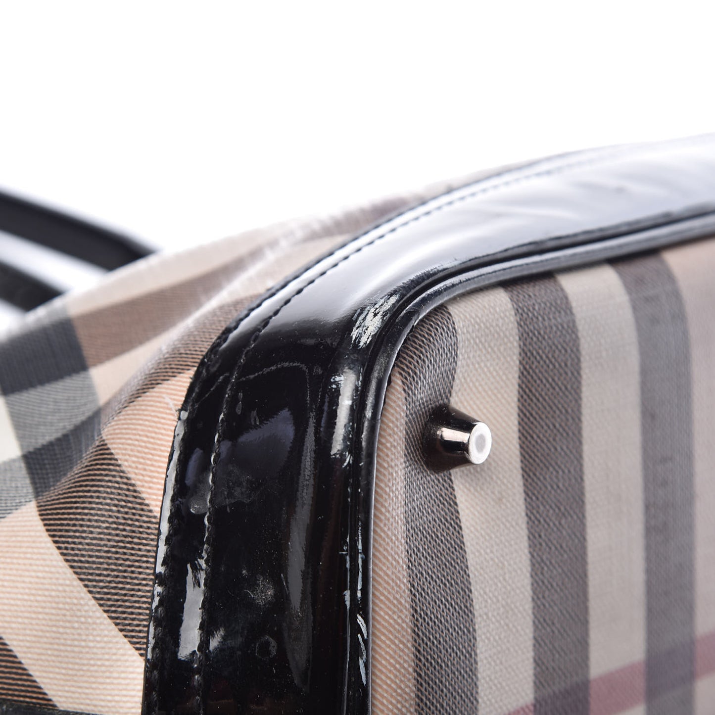 Patent Supernova Check Tote Black