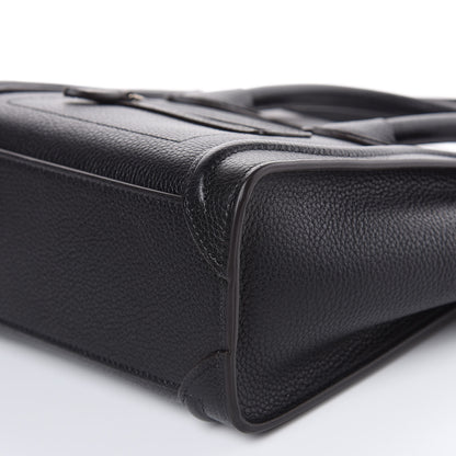 Celine Drummed Calfskin Nano Luggage Black 9 of 10