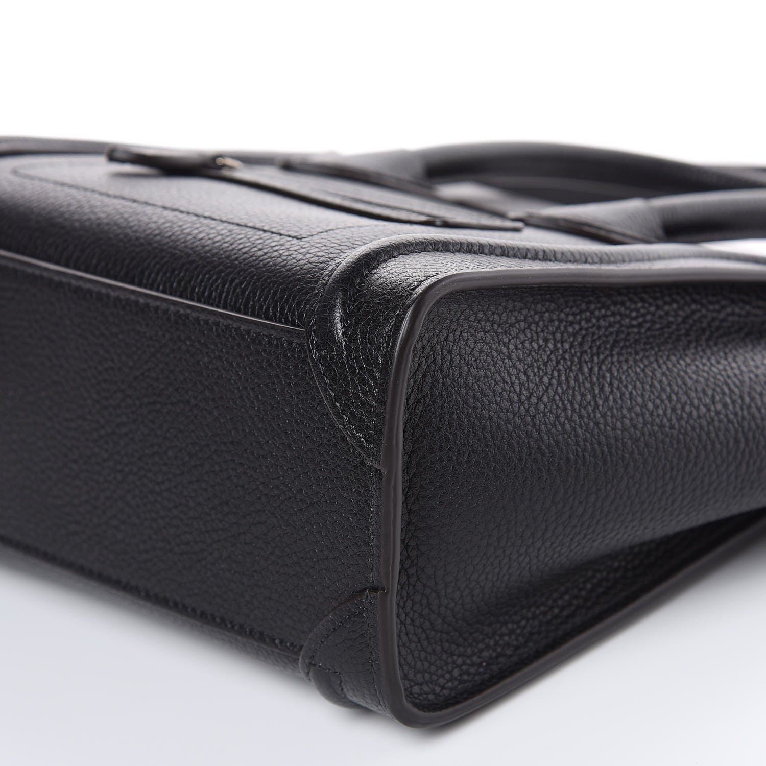Celine Drummed Calfskin Nano Luggage Black 9 of 10
