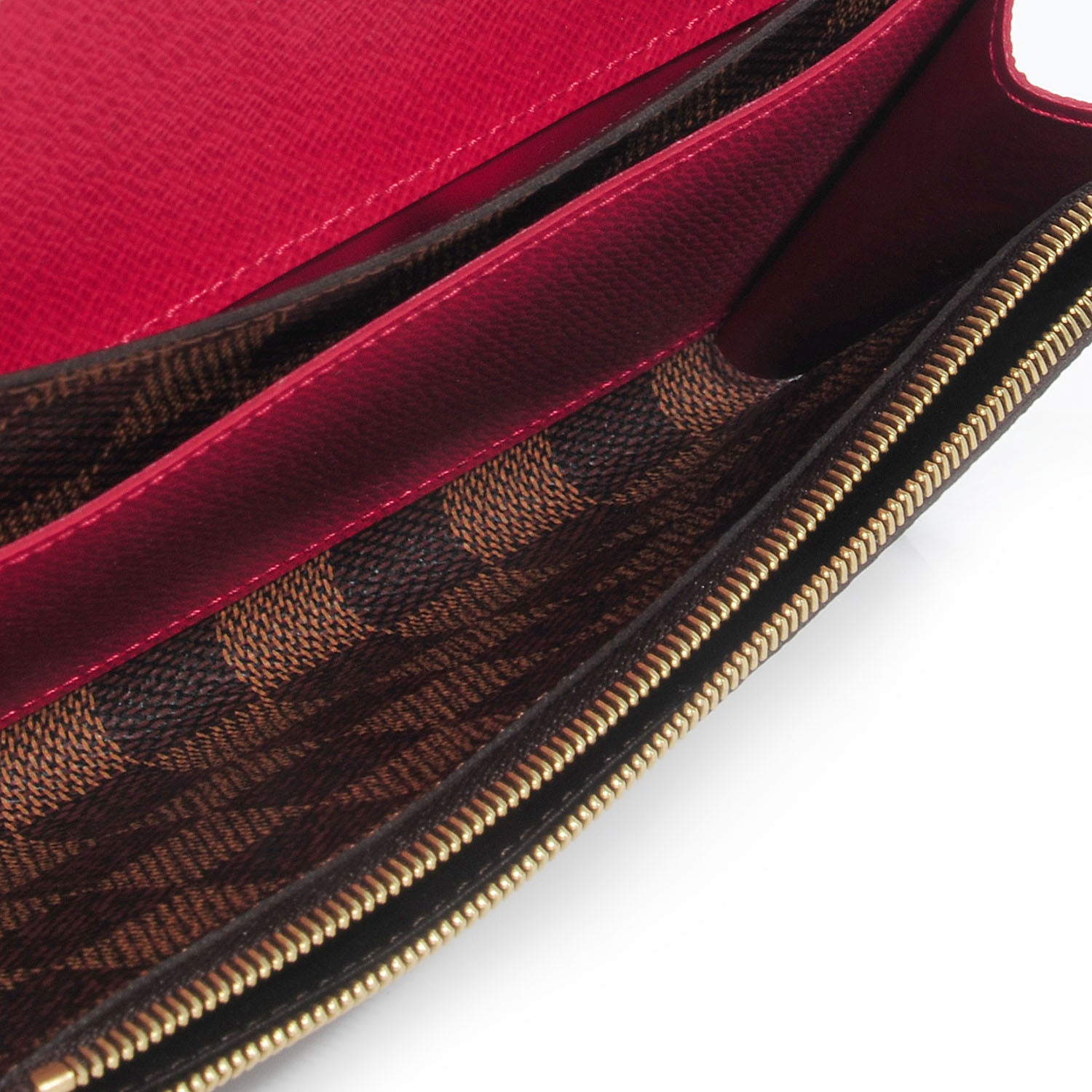Louis Vuitton Damier Ebene Emilie Wallet Red 5 of 8
