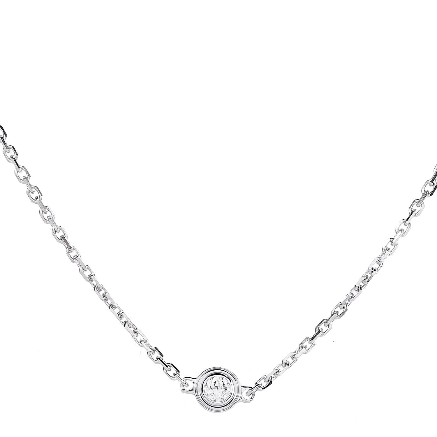 Cartier 18K White Gold 12 Diamond D'Amour Station Necklace 4 of 6