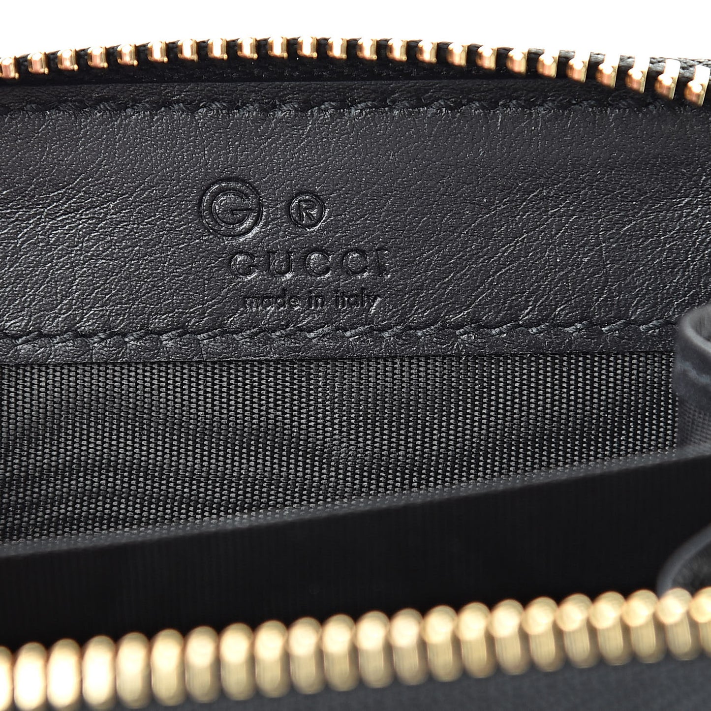 Microguccissima Zip Around Card Case Black