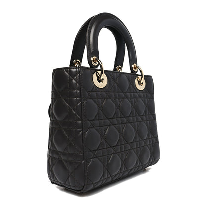 Christian Dior Lambskin Cannage Small Lucky Badges My Lady Dior Dark Grey 3 of 11