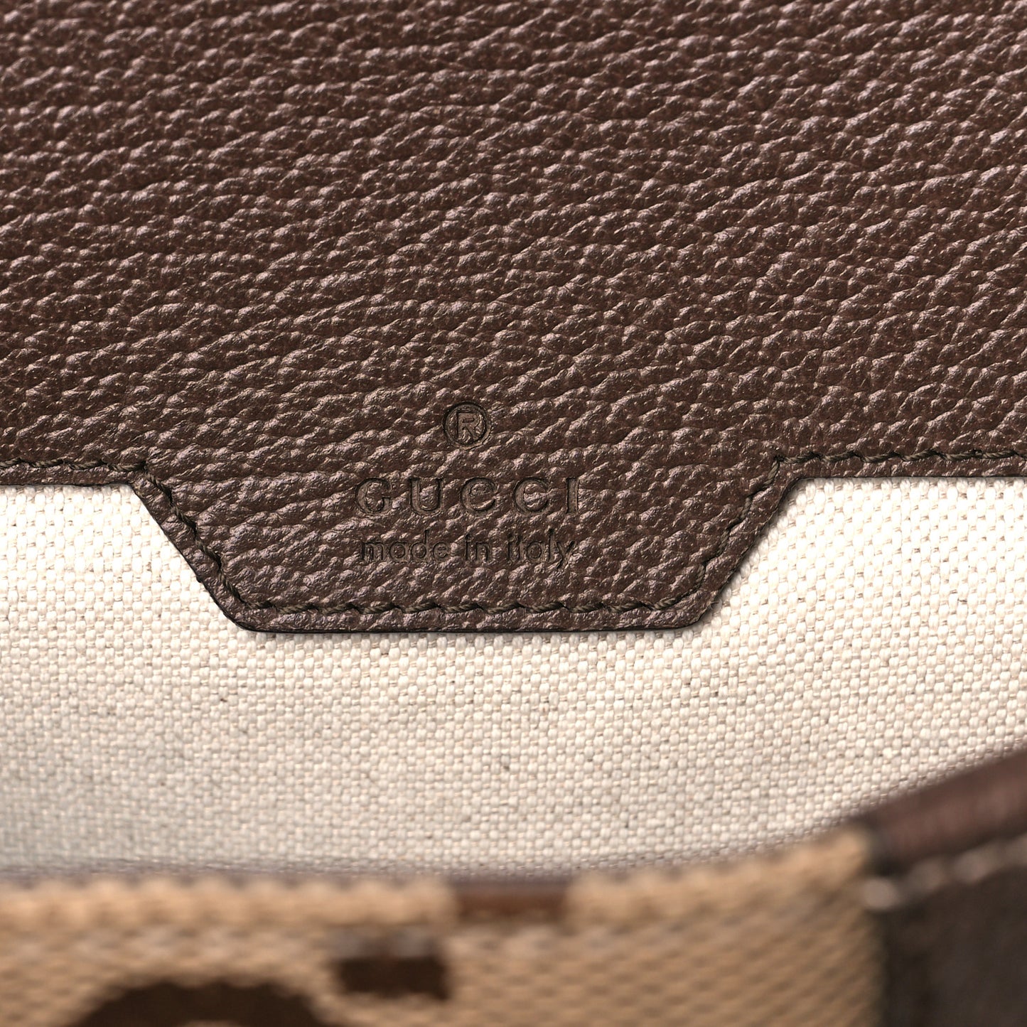 Monogram Jumbo GG Textured Dollar Calfskin Web Double Buckle Backpack Camel Ebony New Acero